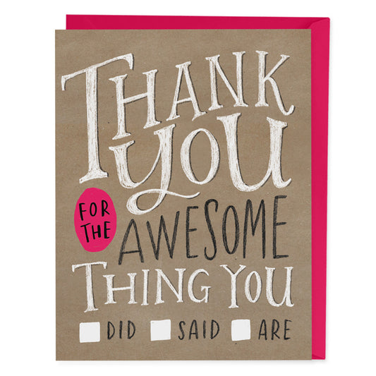 Thank You Check Box Card