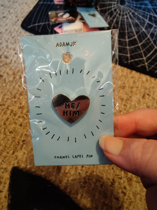 He/Him Enamel Lapel Pin