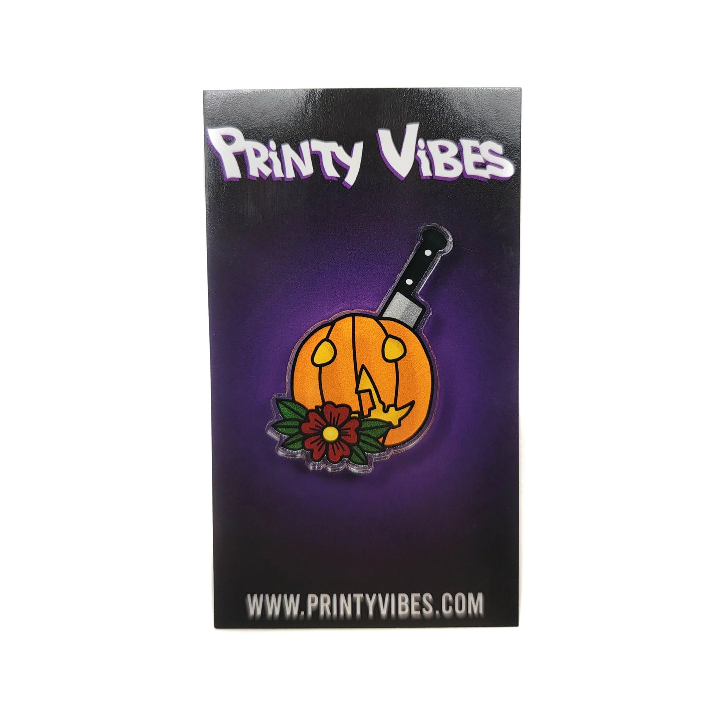 Halloween Knife Pumpkin Horror Movie Acrylic Pin