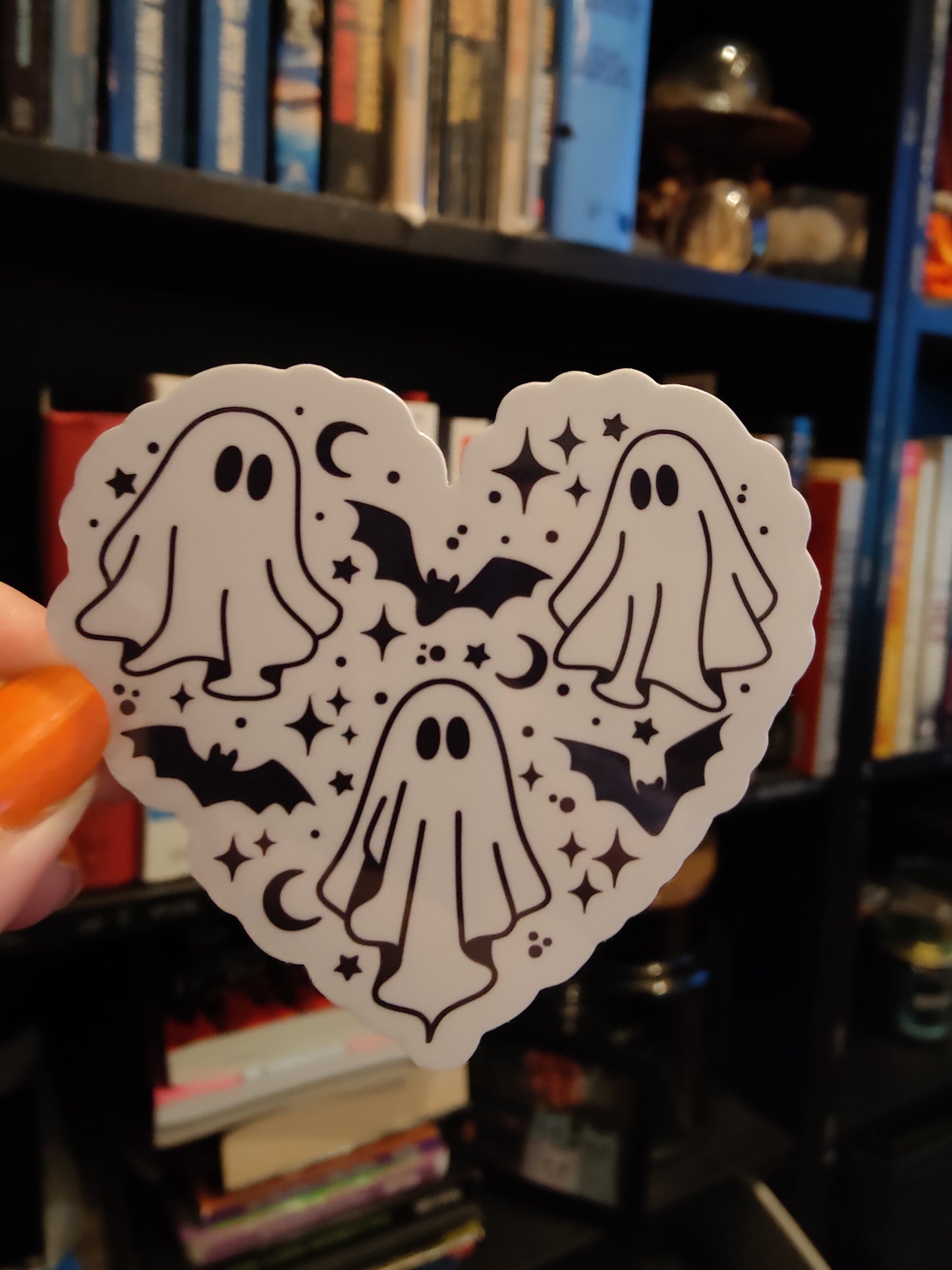 Ghost and Bat Heart Sticker