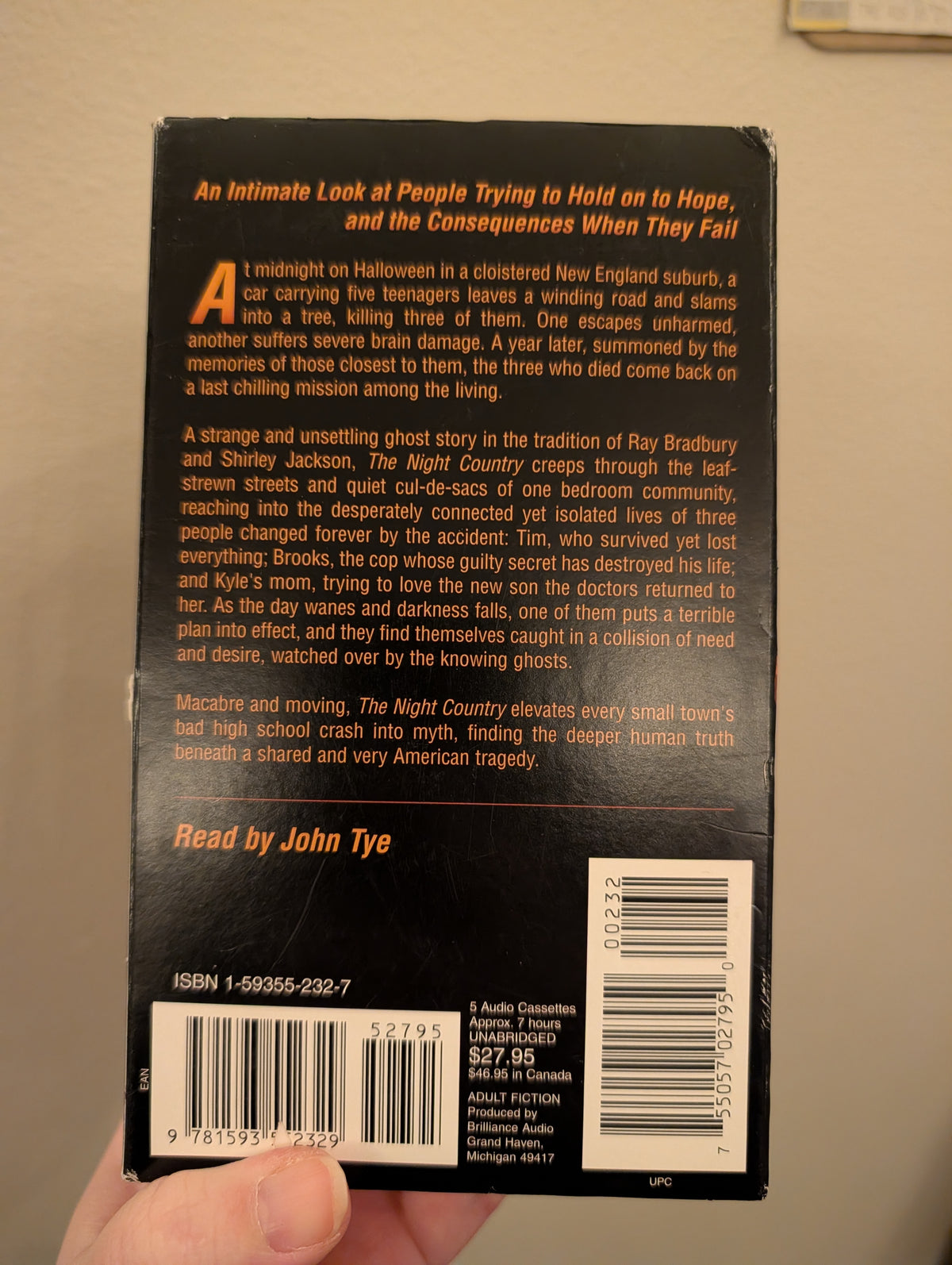 The Night Country by Stewart O’Nan Audio Book on Cassette