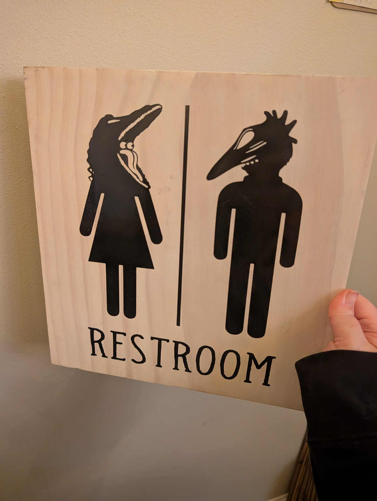 Beetlejuice Restroom Sign