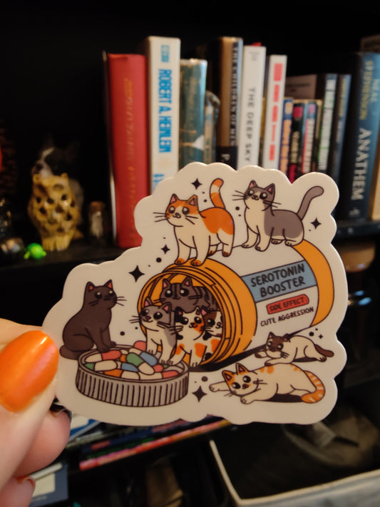 Serotonin Booster Cat Sticker