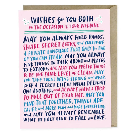 Wishes for Your Both Wedding Card