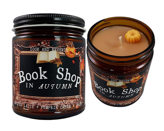 Book Shop in Autumn Candle