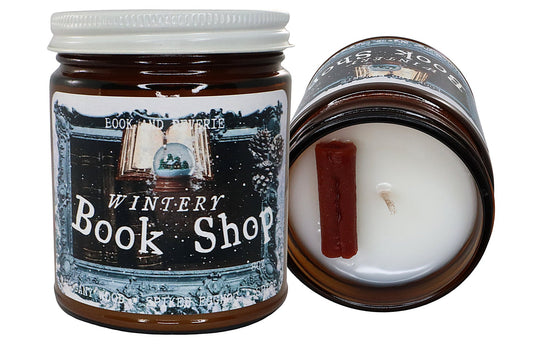Wintery Bookshop Candle