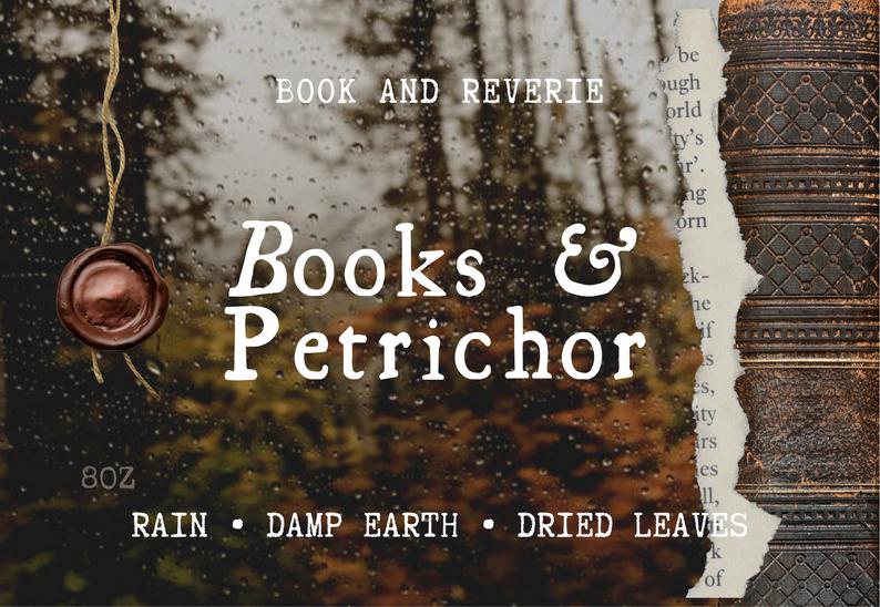 Books and Petrichor Candle